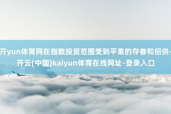 开yun体育网在指数投资范围受到平素的存眷和招供-开云(中国)kaiyun体育在线网址-登录入口