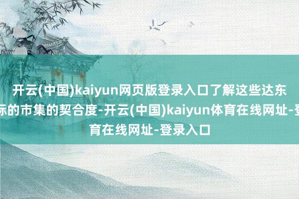 开云(中国)kaiyun网页版登录入口了解这些达东谈主和标的市集的契合度-开云(中国)kaiyun体育在线网址-登录入口