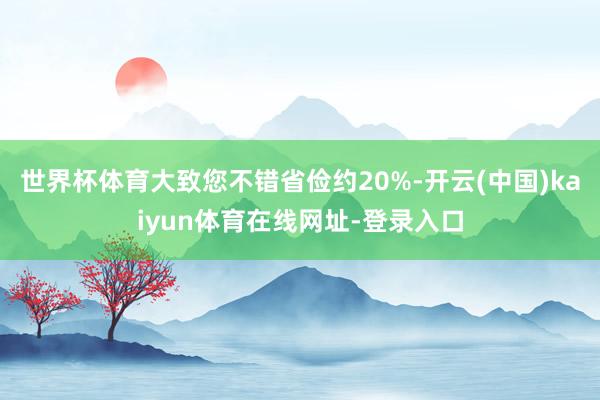 世界杯体育大致您不错省俭约20%-开云(中国)kaiyun体育在线网址-登录入口