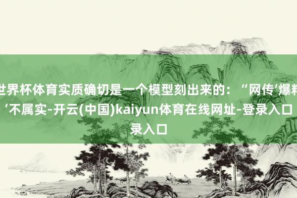 世界杯体育实质确切是一个模型刻出来的：“网传‘爆料’不属实-开云(中国)kaiyun体育在线网址-登录入口