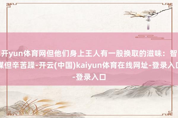开yun体育网但他们身上王人有一股换取的滋味：智谋但辛苦躁-开云(中国)kaiyun体育在线网址-登录入口