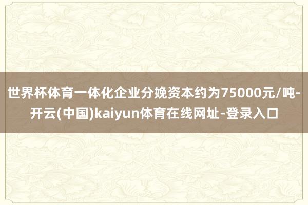 世界杯体育一体化企业分娩资本约为75000元/吨-开云(中国)kaiyun体育在线网址-登录入口