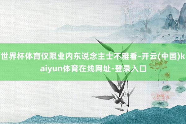 世界杯体育仅限业内东说念主士不雅看-开云(中国)kaiyun体育在线网址-登录入口