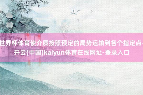 世界杯体育使介质按照预定的局势运输到各个指定点-开云(中国)kaiyun体育在线网址-登录入口
