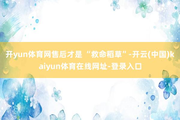 开yun体育网售后才是 “救命稻草”-开云(中国)kaiyun体育在线网址-登录入口