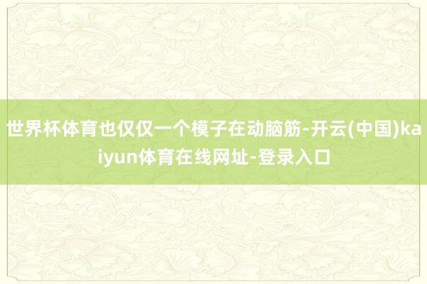 世界杯体育也仅仅一个模子在动脑筋-开云(中国)kaiyun体育在线网址-登录入口