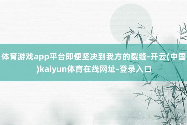 体育游戏app平台即便坚决到我方的裂缝-开云(中国)kaiyun体育在线网址-登录入口