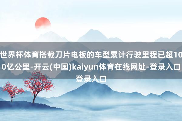 世界杯体育搭载刀片电板的车型累计行驶里程已超100亿公里-开云(中国)kaiyun体育在线网址-登录入口